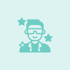 Trendy character with star background