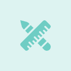 Creative tools symbol with pencil and ruler