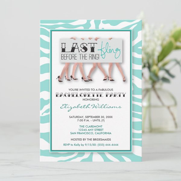 Bachelorette party invitation with stylish design.