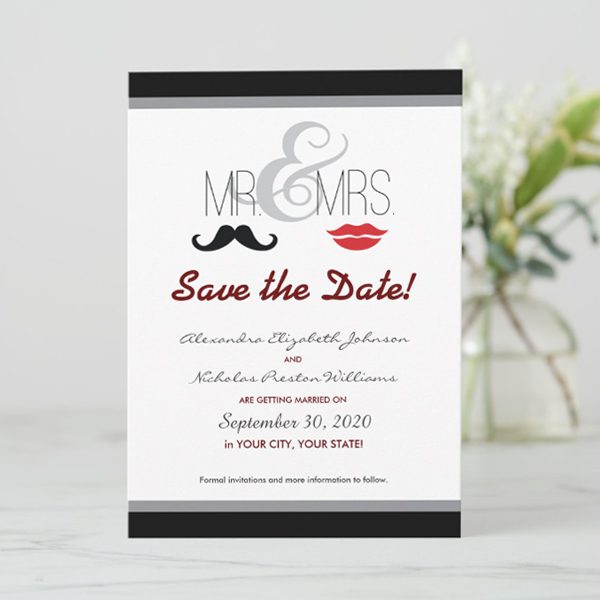 "Elegant save the date wedding invitation design."