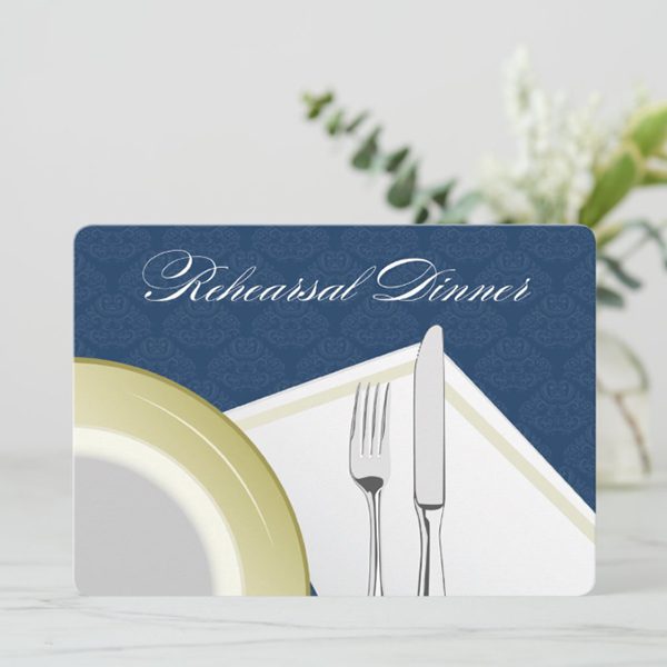 Elegant rehearsal dinner invitation design.