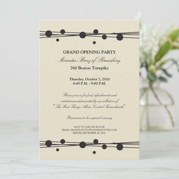 Elegant invitation for grand opening event.