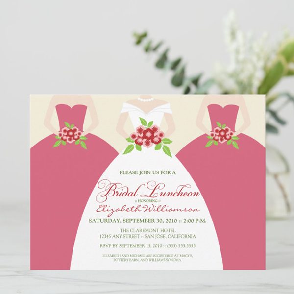 Bridal luncheon invitation with elegant design.