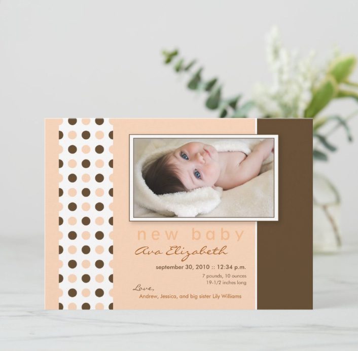 Cute baby announcement card design